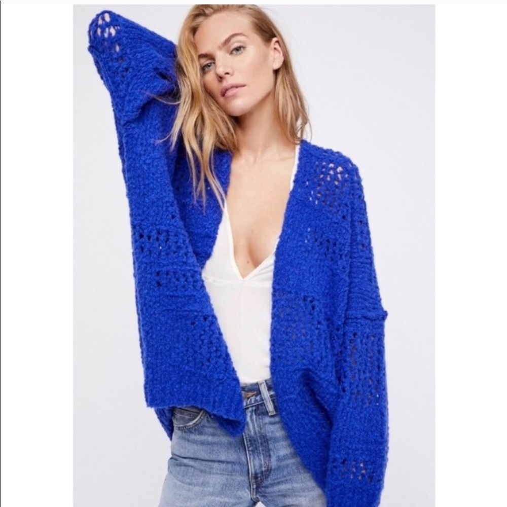 💙 Free People Knit Oversized Cardigan - Blue 💙